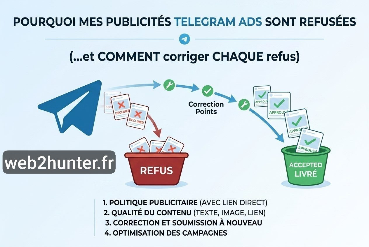 Pourquoi mes publicités Telegram Ads sont refusées et que faire pour les faire accepter