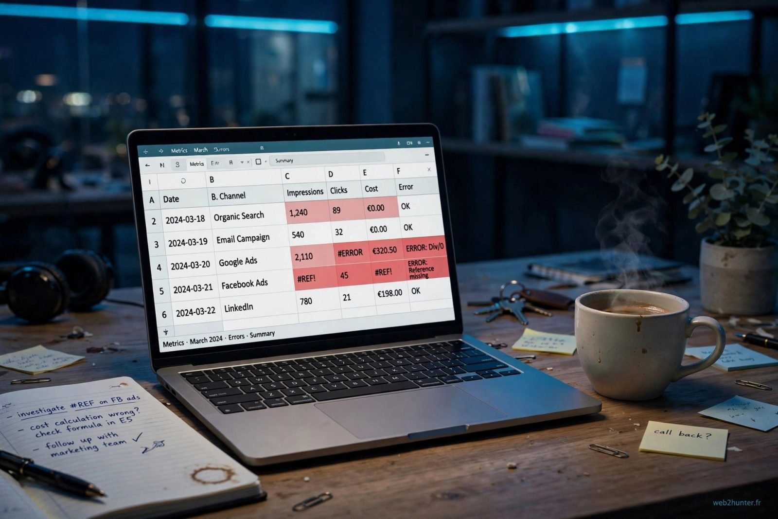 Erreurs de formules Excel et Google Sheets : corriger #VALEUR!, #NOM?, #DIV/0! et les 4 autres
