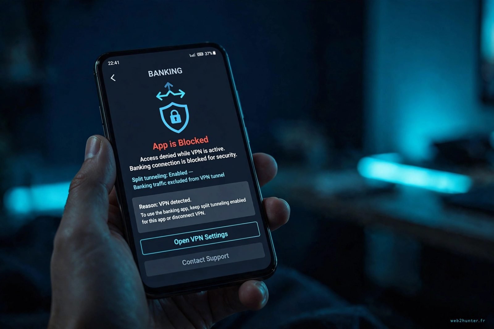 Appli bancaire bloquée par ton VPN : le split tunneling qui réconcilie les deux