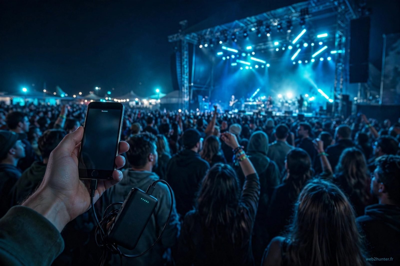 Recharger son téléphone en festival sans prise : la méthode batterie externe 20000mAh