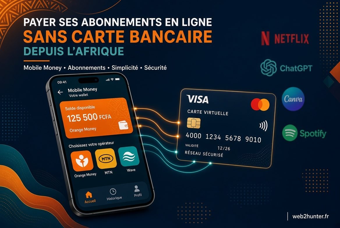 Payer un abonnement sans carte bancaire depuis l’Afrique (Netflix, ChatGPT, Canva, Spotify…)