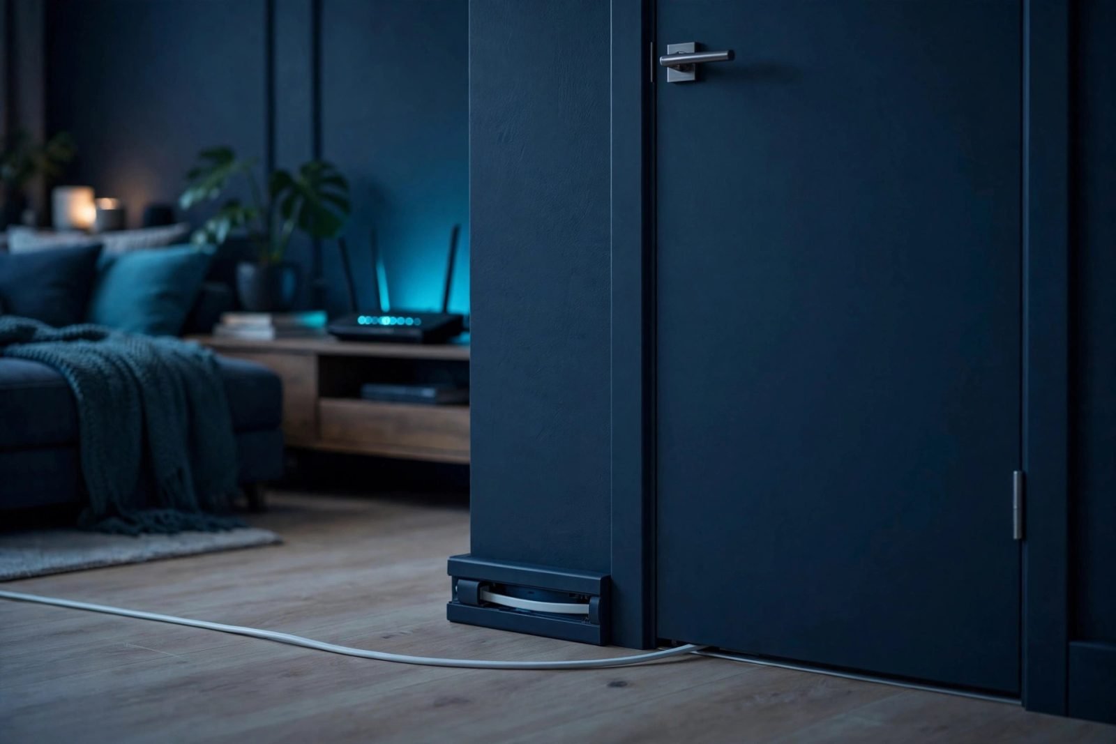 Câble Ethernet plat sous une porte : la méthode propre et sans perçage